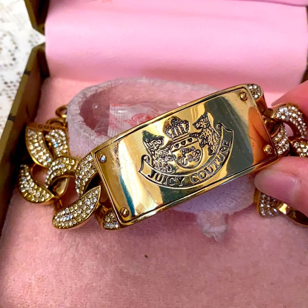 Juicy Couture PAVE SCOTTIE DOG COLLAR SWAROVSKI CRYSTALS CHUNKY LINK ID BRACELET
